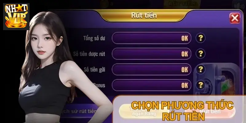 Biểu mẫu nhập thông tin rút tiền Nhatvip qua ngân hàng